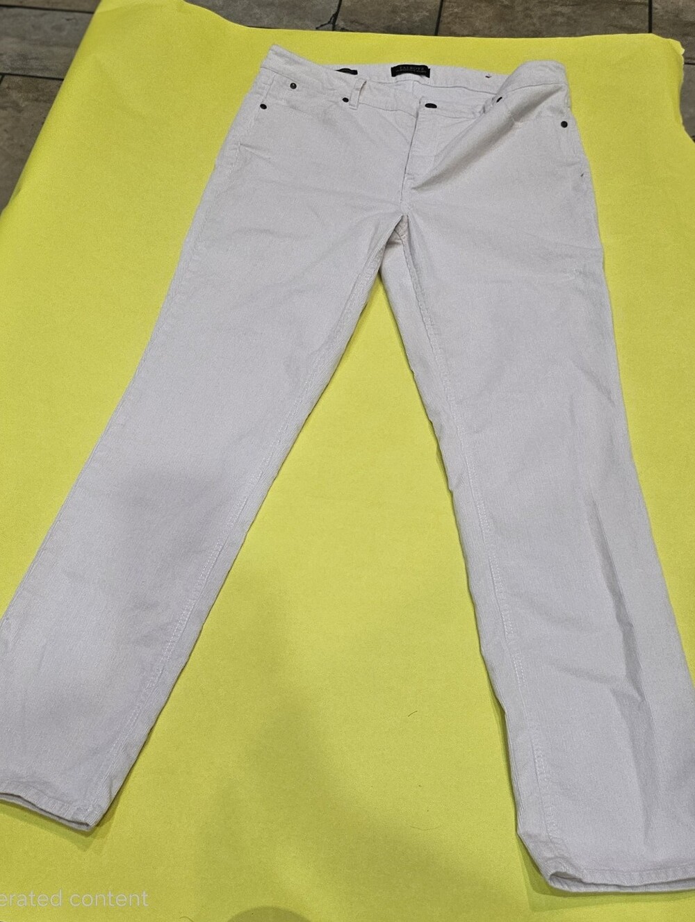Talbots Cream Straight Corduroy Pants Size 12
